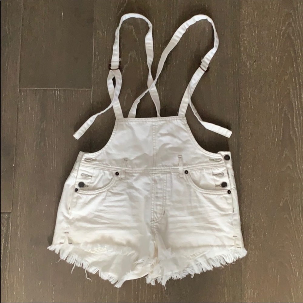 Free people overall shorts- white